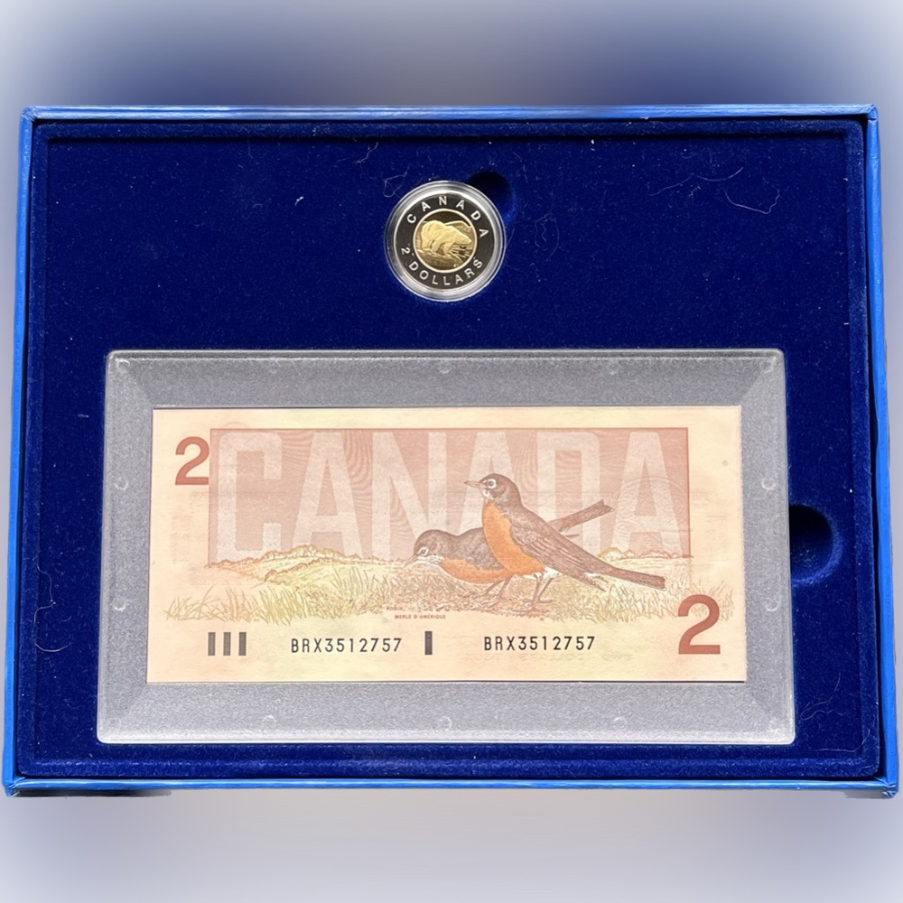 1996 CANADA’S $2 Proof Coin & Bank Note Set - limited edition.